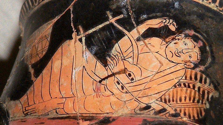 Il. Lyre with tortoiseshell body (rhyton, 480–470 BC)